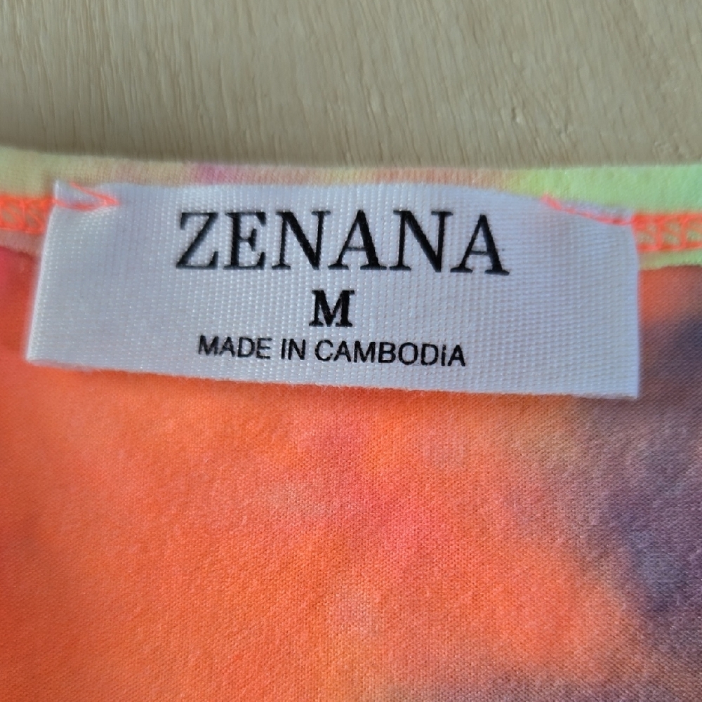 104 NWT Zenana Colorful Brush DTY Tie-Dye Racerback Tank Bodysuit Sm Md Lg - Picture 6 of 8